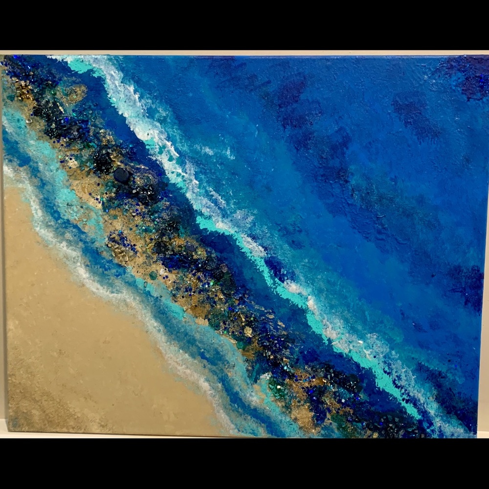 16 x 20 painting, mixed media, original art - Picture 3 of 9